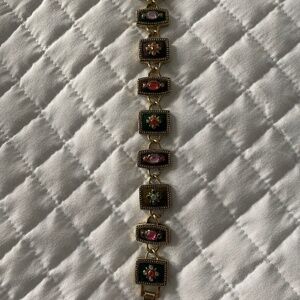 Enamel gold tone bracelet